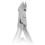 Кусачки для кутикулы блестящие PNEC-304-S-(6mm)-LJ, вид сзади, Scharfen Edge