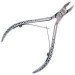 Кусачки для кутикулы блестящие PNEC-304-S-(6mm)-LJ, вид сзади, Scharfen Edge